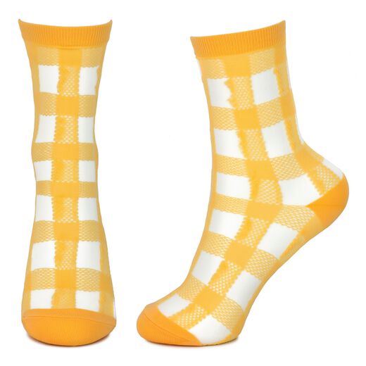 Yellow check socks 